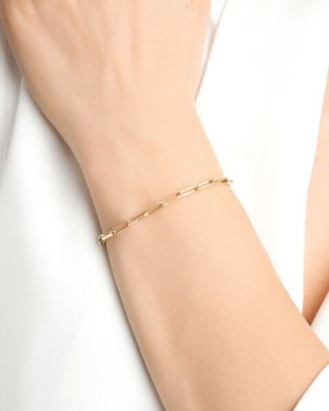 14 Ayar Altın Minimal Ataç Bileklik