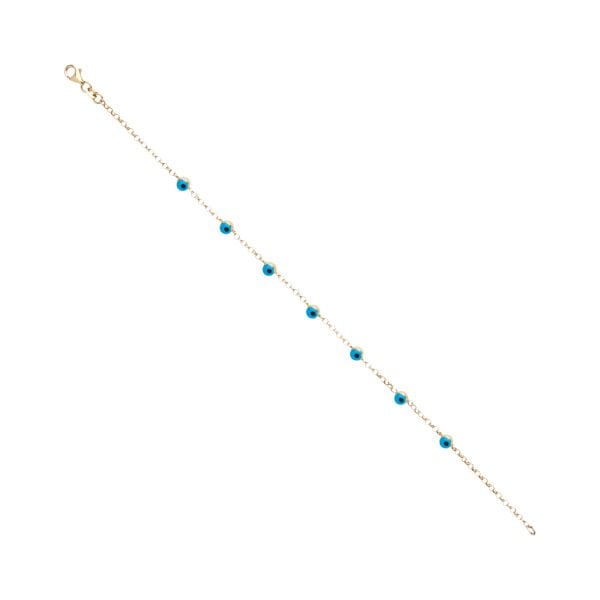 14 Ayar Altın Göz Boncuklu Bileklik