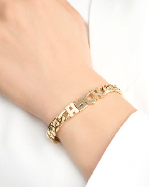 14 Ayar Altın Gurmet Zincir İsim Bileklik – Ayça