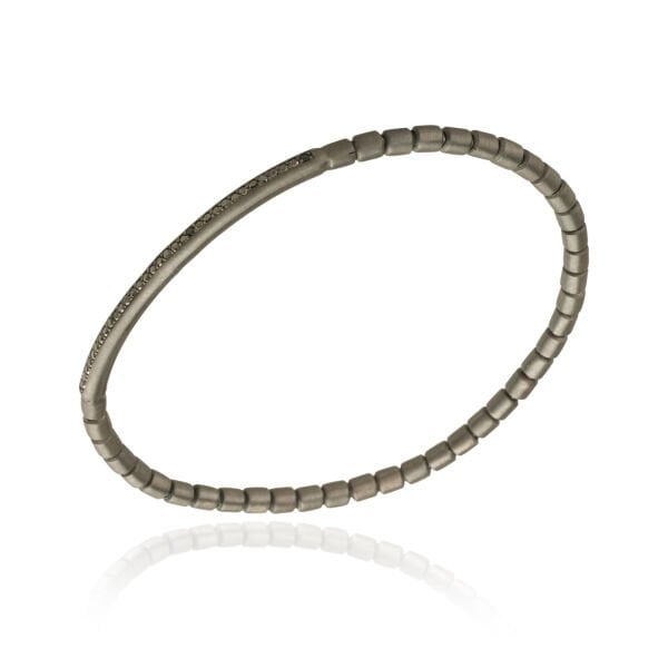 Siyah Pırlanta Taşlı Erkek Bileklik