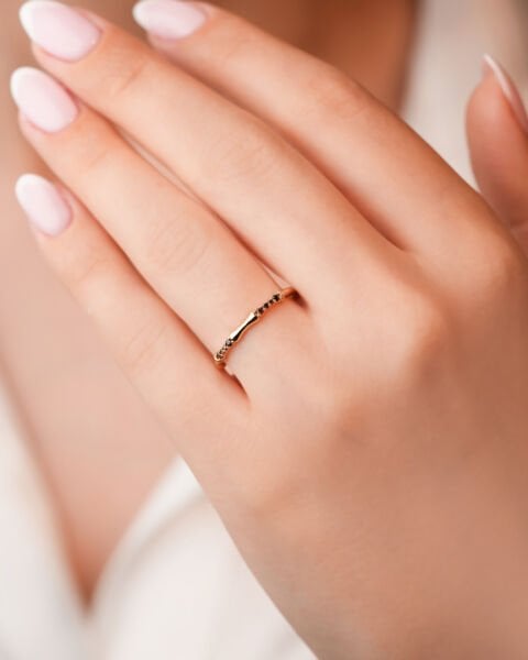 14 Ayar Altın Dumanlı Topaz Yüzük