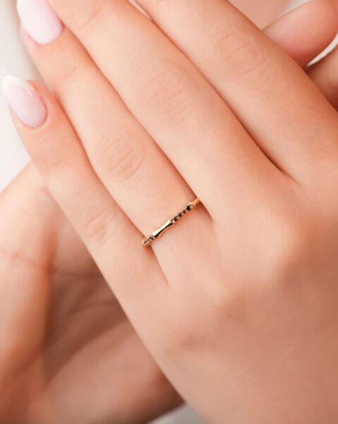 14 Ayar Altın Dumanlı Topaz Yüzük