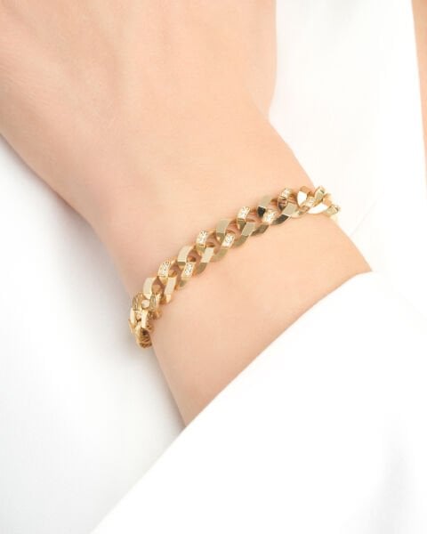 14 Ayar Altın Taşlı Gurmet Zincir Bileklik