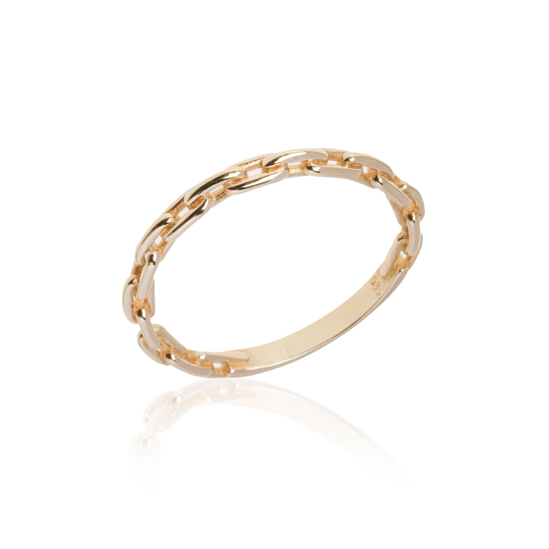 14 Ayar Altın Zincir Yüzük