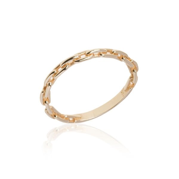 14 Ayar Altın Zincir Yüzük