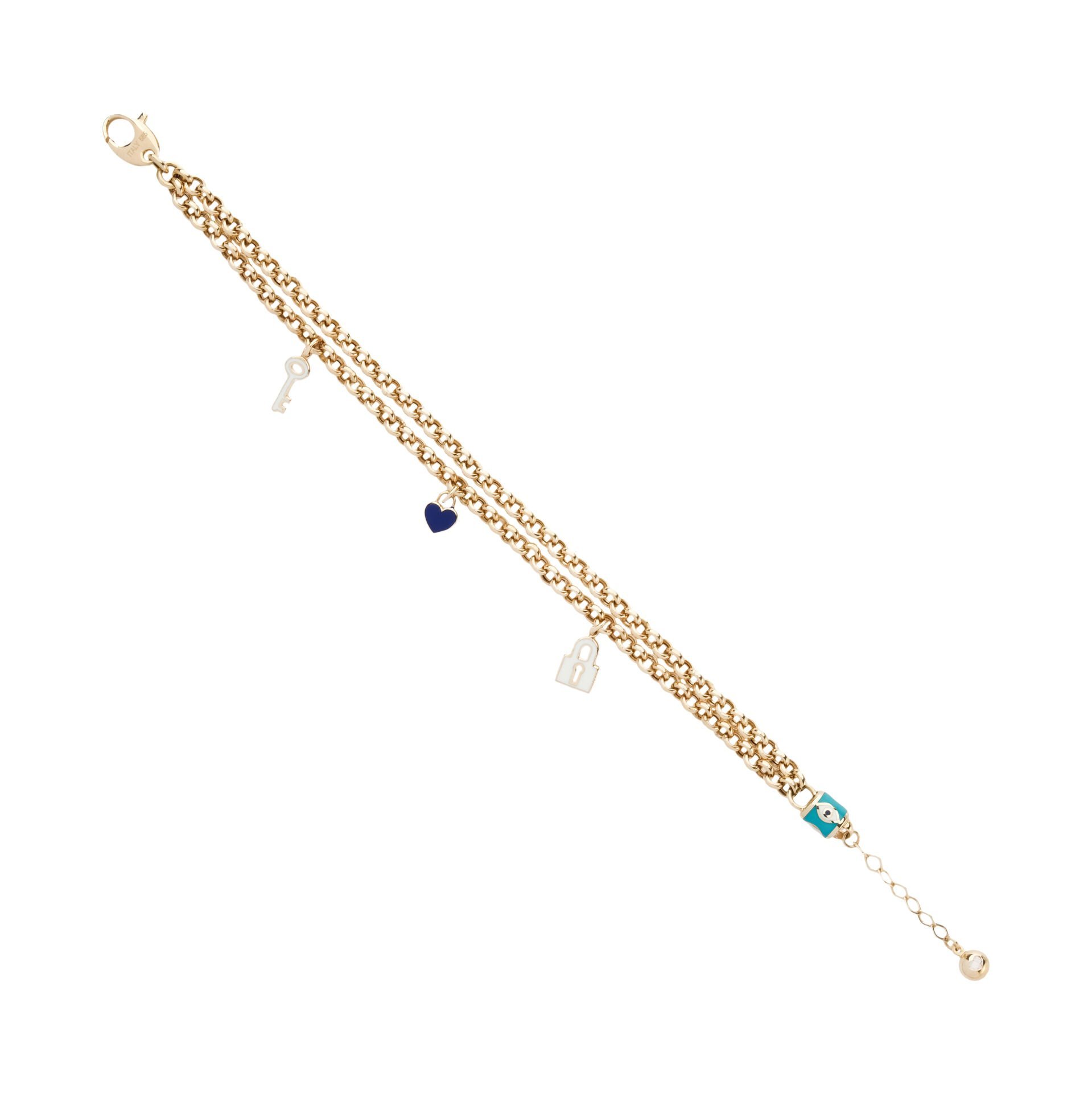 14 Ayar Altın Çoklu Charm Bileklik