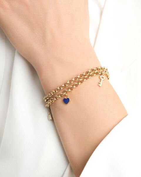 14 Ayar Altın Çoklu Charm Bileklik