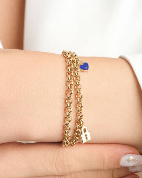 14 Ayar Altın Çoklu Charm Bileklik