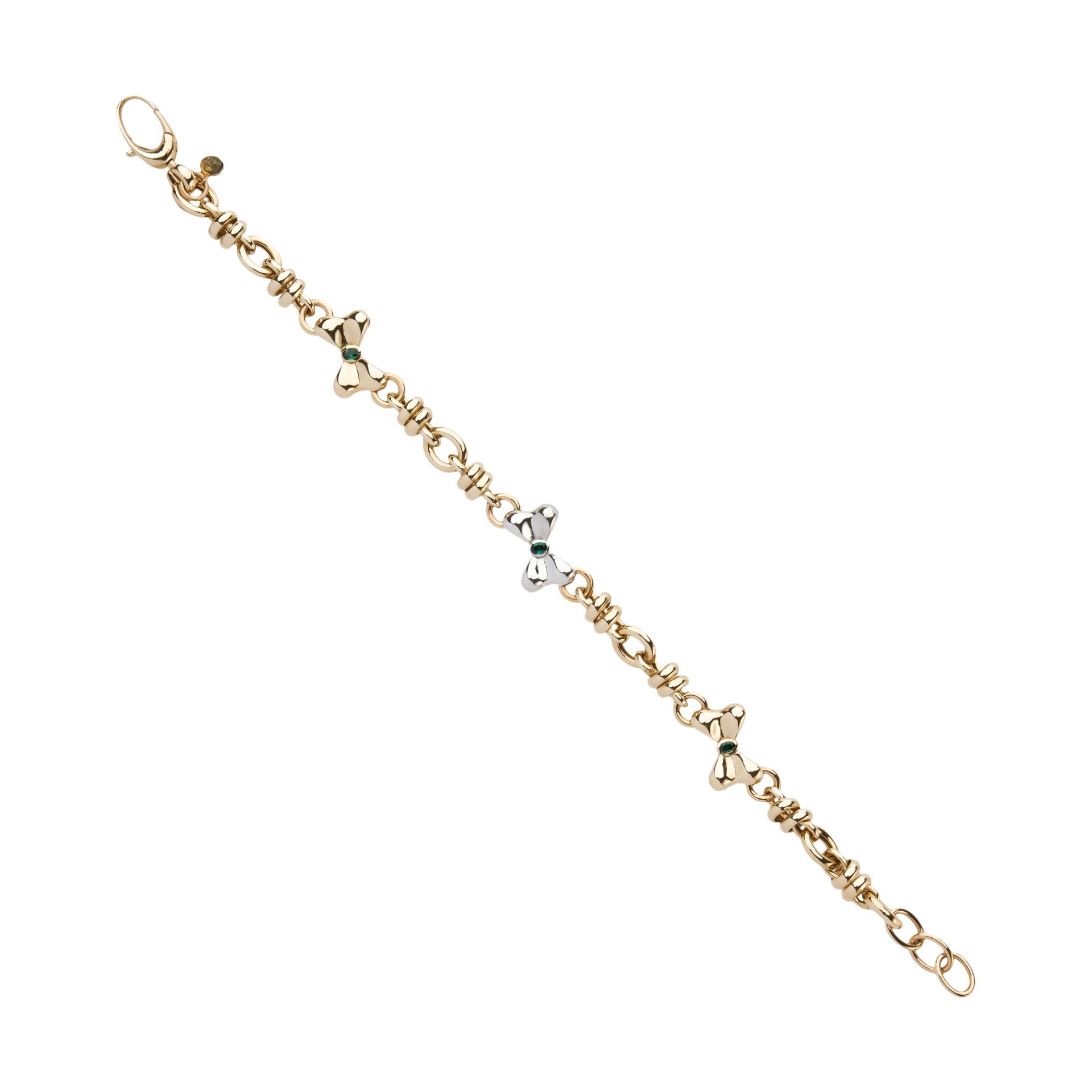 14 Ayar Altın Taşlı Fiyonk Bileklik