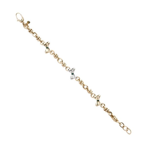 14 Ayar Altın Taşlı Fiyonk Bileklik