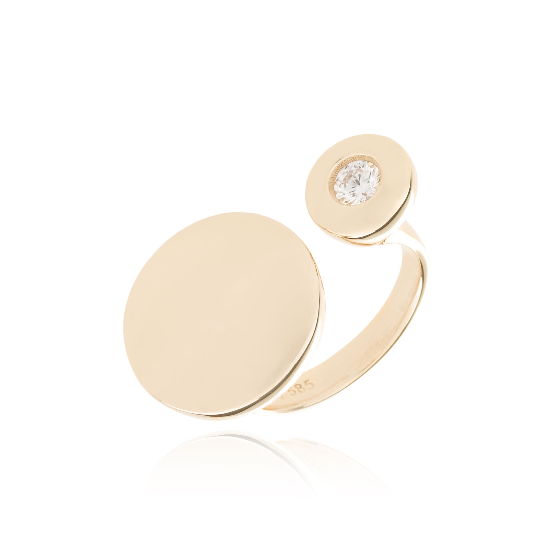 Cetaş Eterna 14 Ayar Altın Taşlı Tasarım Yüzük