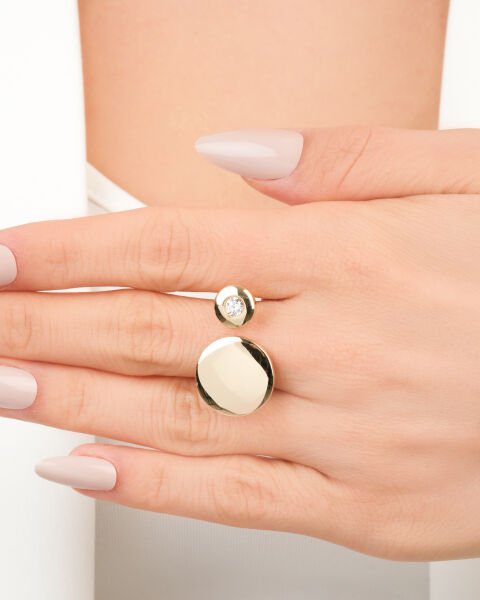 Cetaş Eterna 14 Ayar Altın Taşlı Tasarım Yüzük