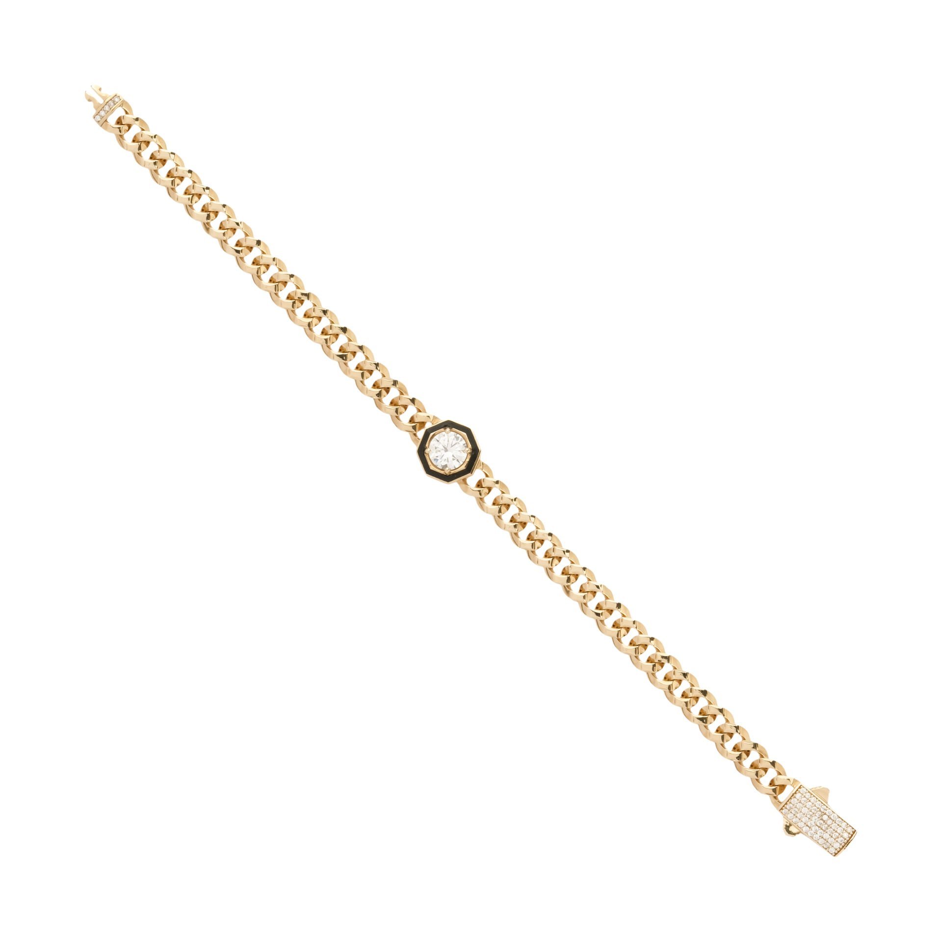 14 Ayar Altın Taş Detaylı Gurmet Zincir Bileklik