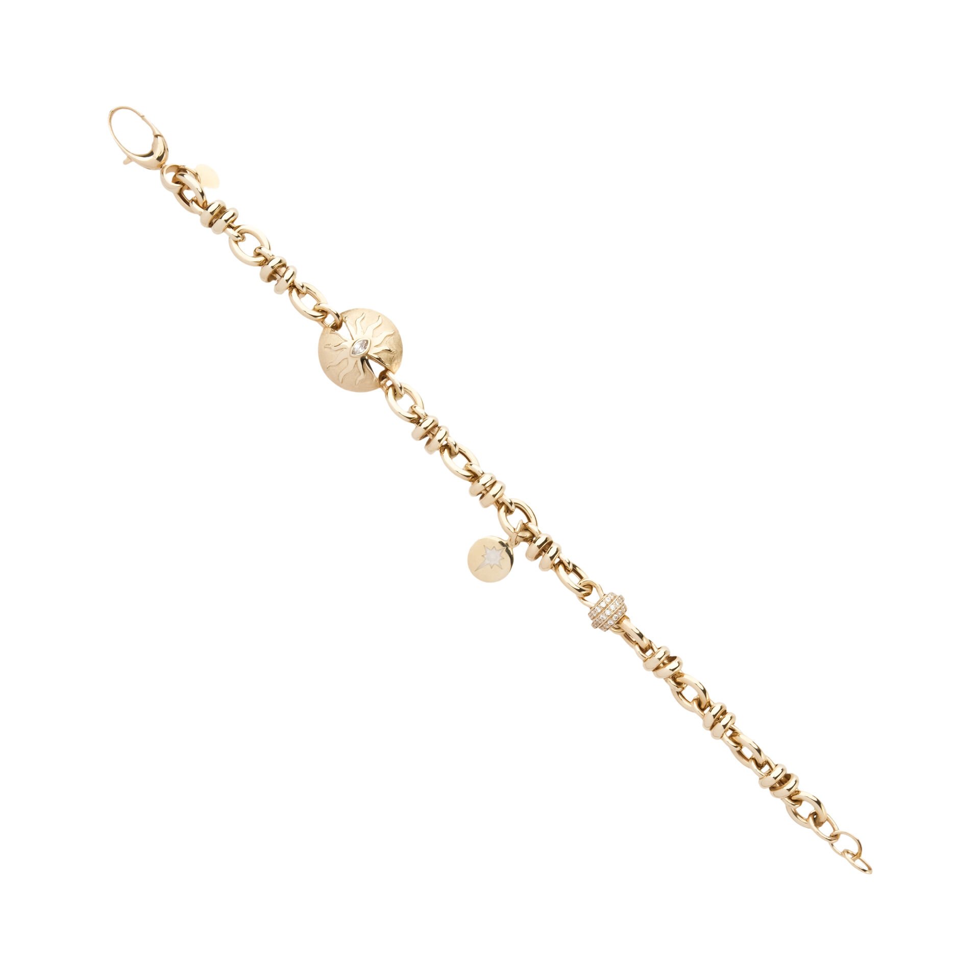 14 Ayar Altın Helios & Kutup Yıldızı Tasarım Bileklik