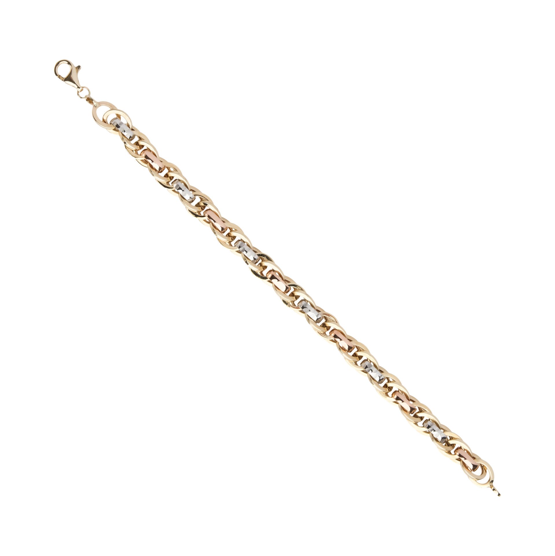 14 Ayar Altın Üç Renk Hallow Bileklik