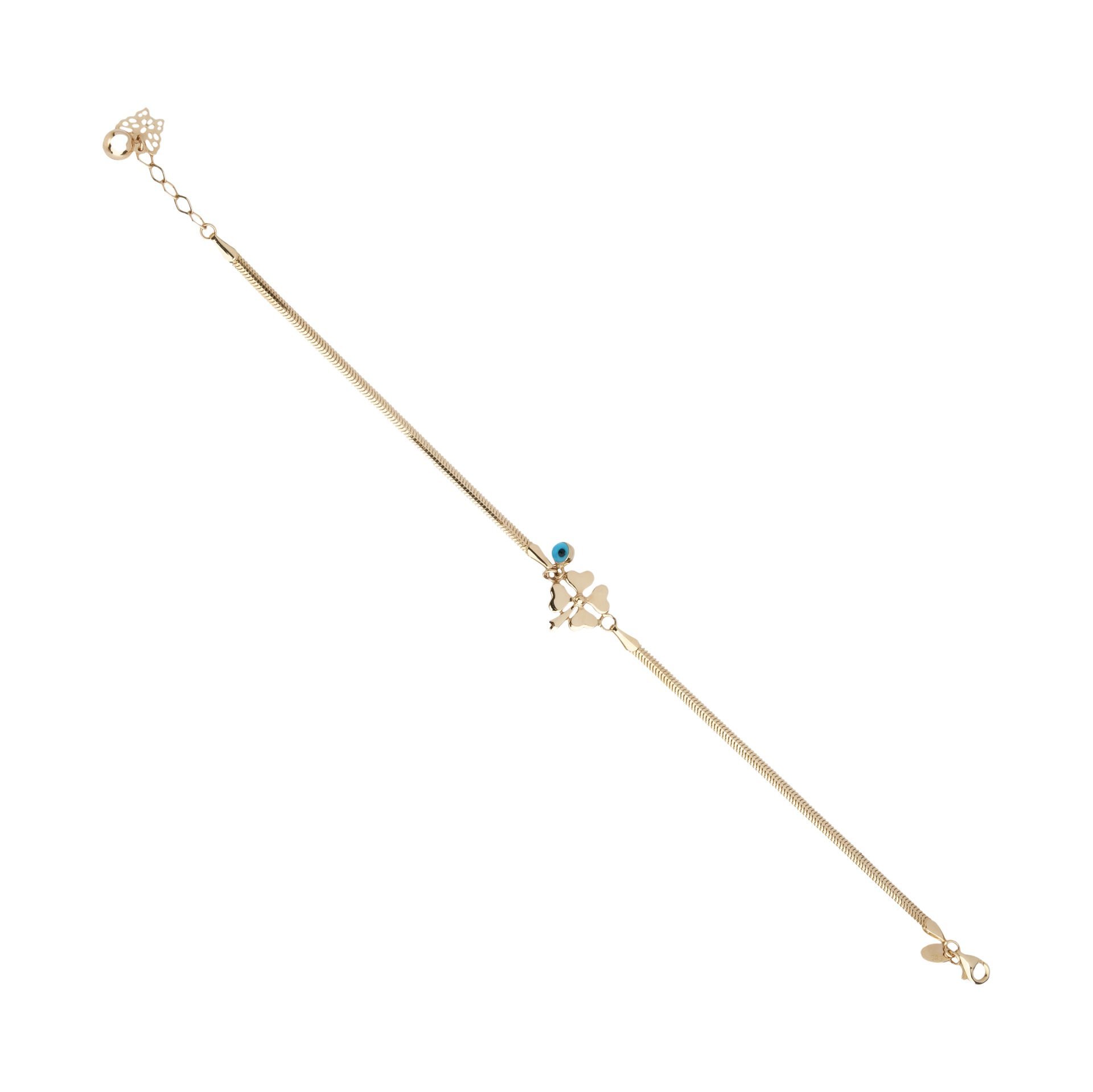 14 Ayar Altın Yonca Balıksırtı Bileklik