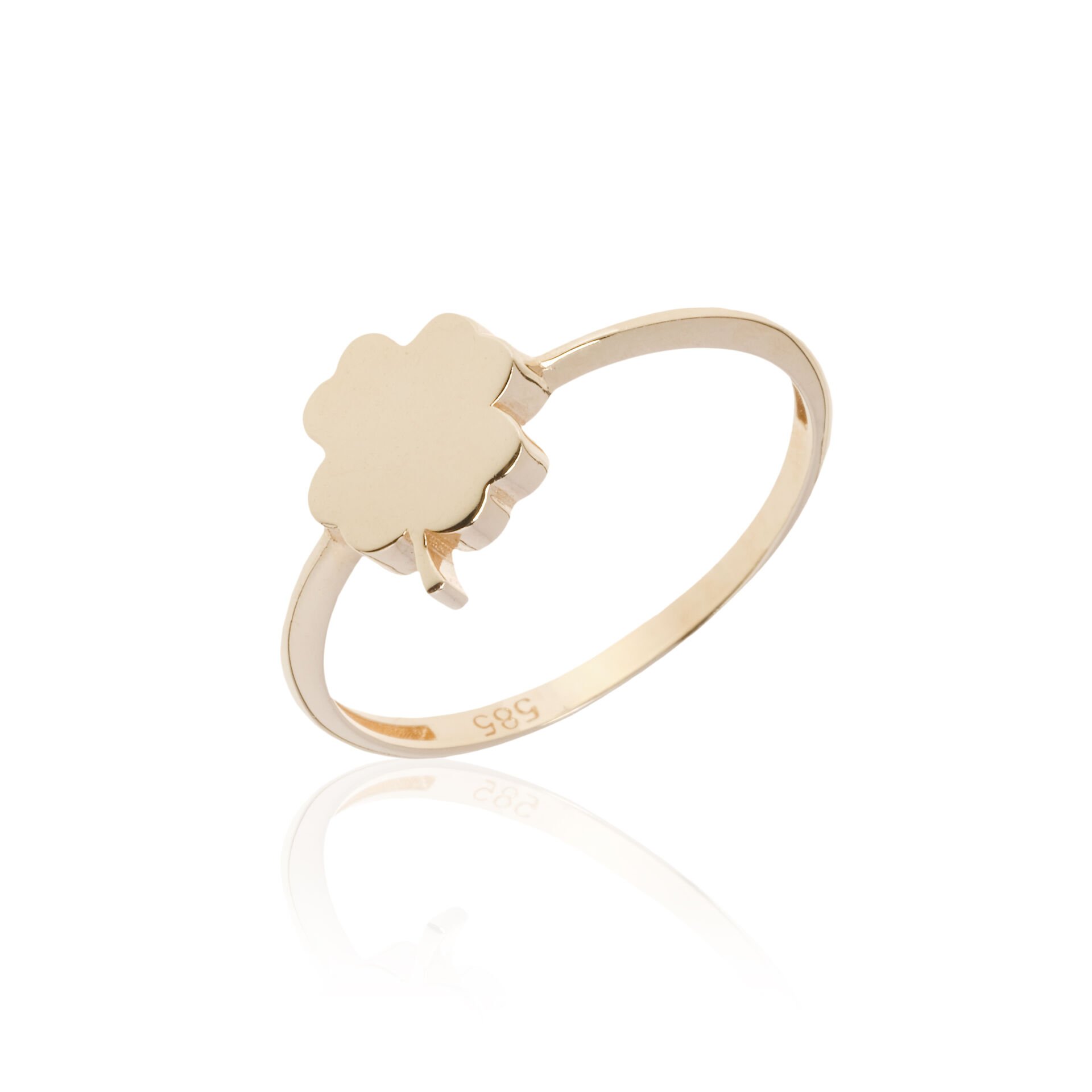 Yonca Figürlü 14 Ayar Altın Yüzük