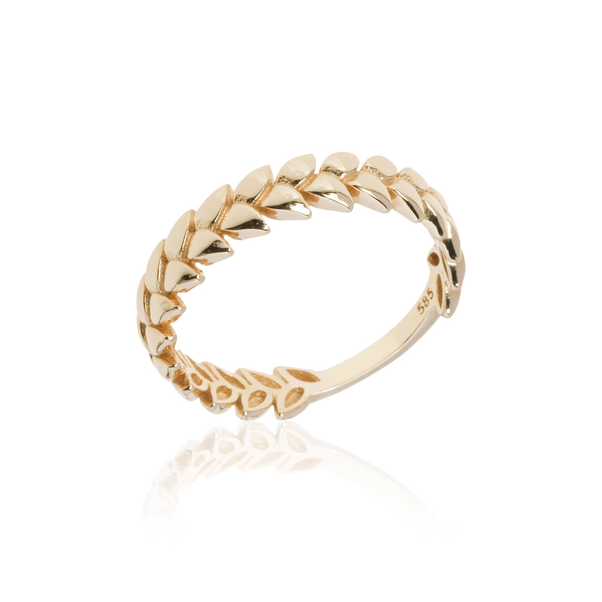 Yaprak Figürlü 14 Ayar Altın Yüzük