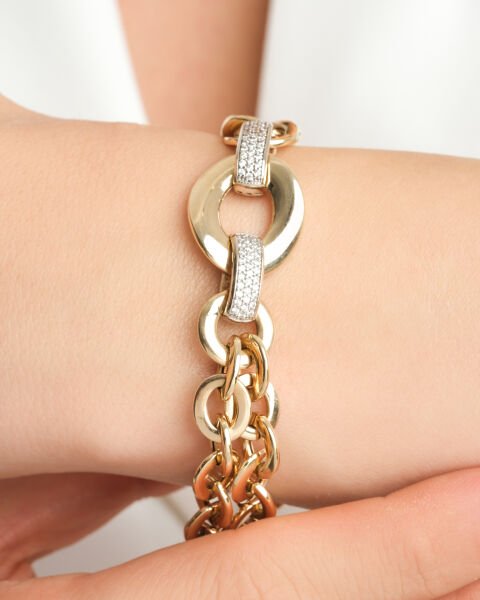 Cetaş Eterna 14 Ayar Altın Tasarım Bileklik