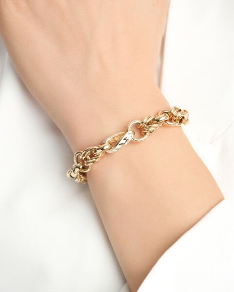 Cetaş Olivia 14 ayar altın Beyaz Mineli Altın Bileklik