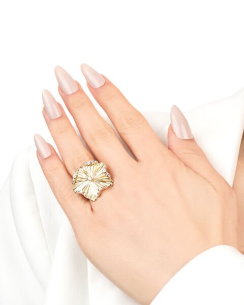 14 Ayar Altın Roberto Taşlı Özel Tasarım Altın Yüzük