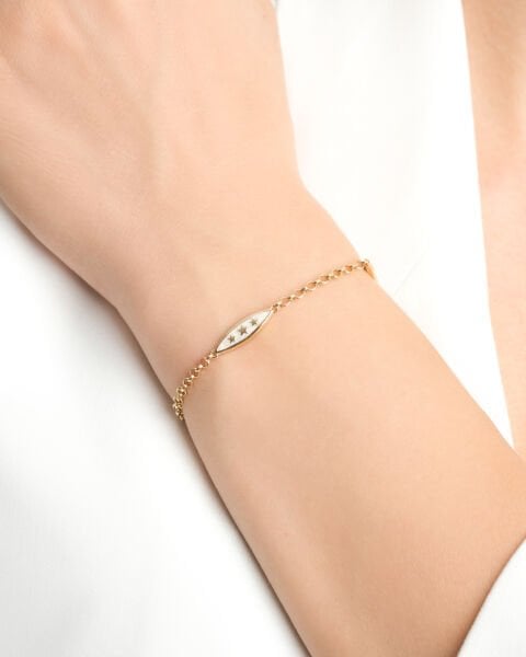 Cetaş Eterna 14 Ayar Altın Mineli Yıldız Figürlü Bileklik