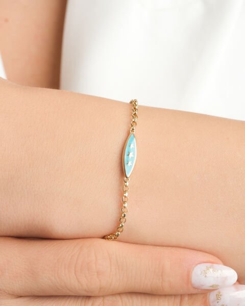 Cetaş Eterna 14 Ayar Altın Mineli Yıldız Bileklik