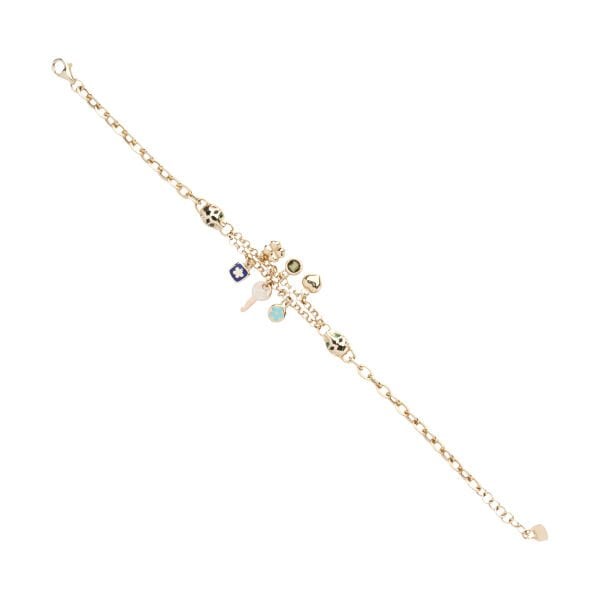 Cetaş 14 Ayar Altın Bir Dilek Tut Çoklu Figürlü Bileklik