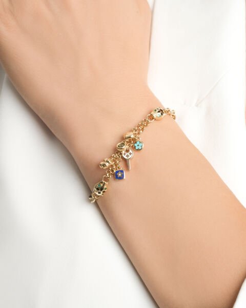 Cetaş 14 Ayar Altın Bir Dilek Tut Çoklu Figürlü Bileklik