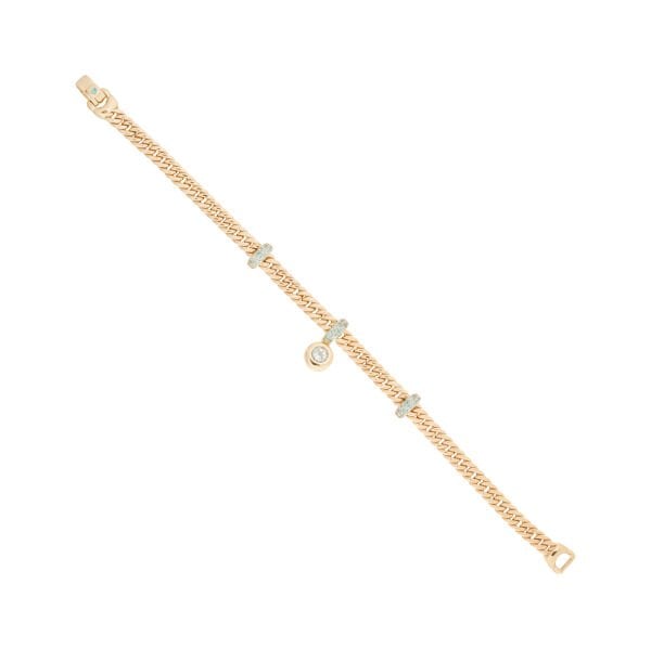 14 Ayar Altın Cetaş  Aquamarine Taşlı Set (Kolye-Bileklik)