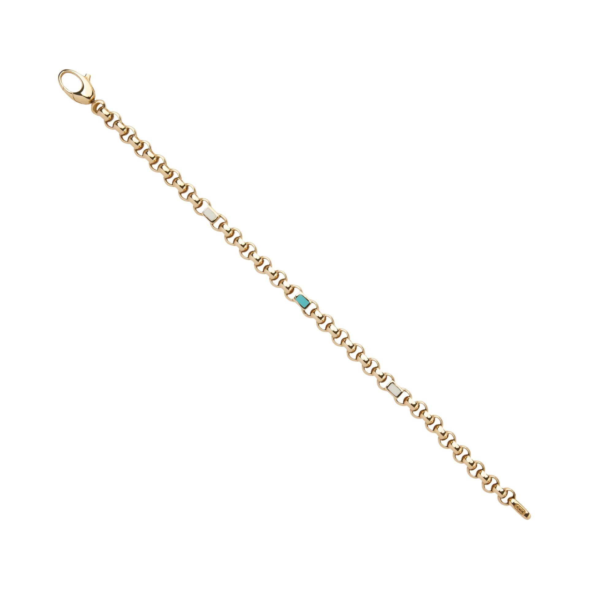 Cetaş Eterna  14 Ayar Altın  Mavi ve Beyaz Mineli Altın Bileklik