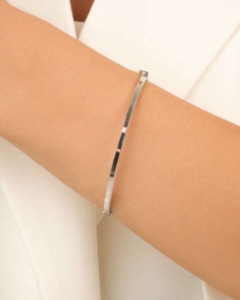 14 Ayar Beyaz Altın Ajda Bilezik