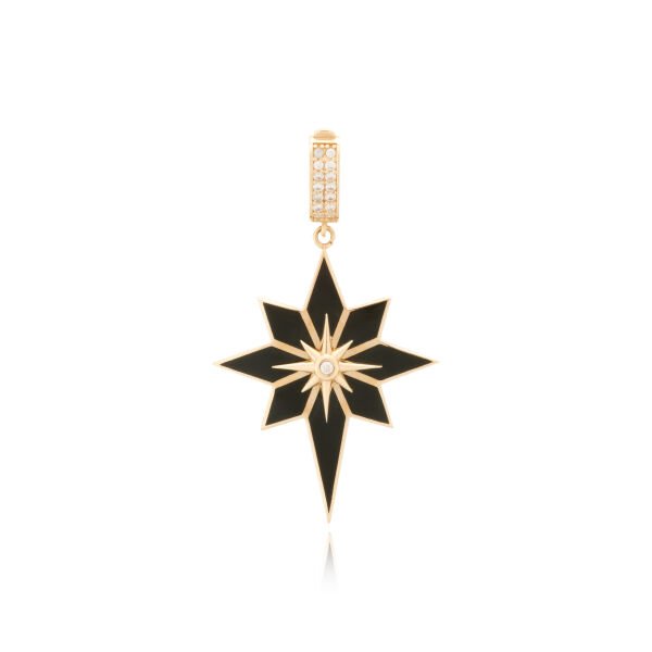 14 Ayar Altın Mineli Kutup Yıldızı Kolye Ucu