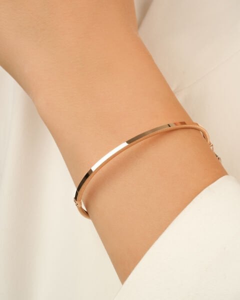 Ajda Model Bilezik Rose Renk 14 Ayar Altın