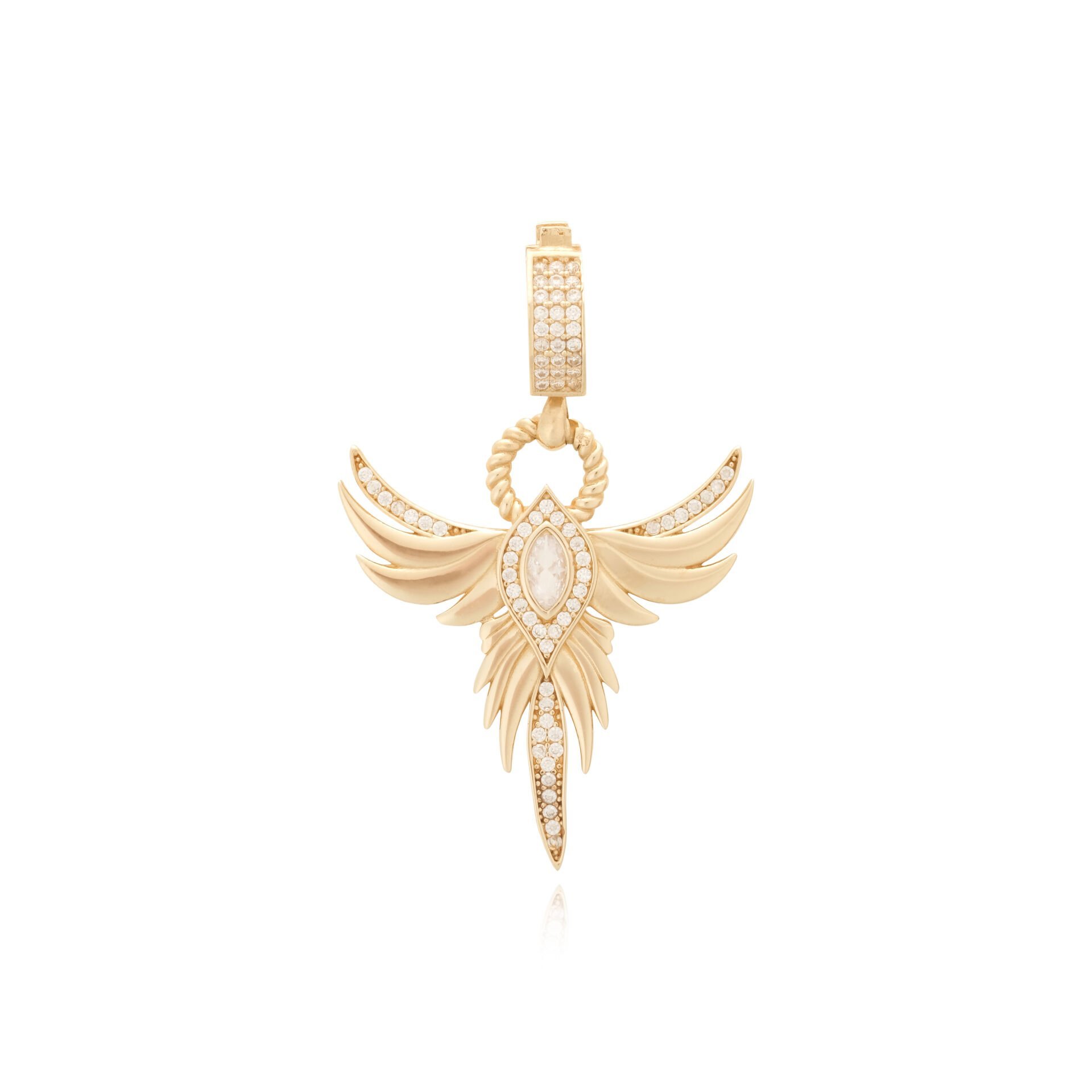 14 Ayar Altın Tasarım Anka Kuşu Kolye Ucu