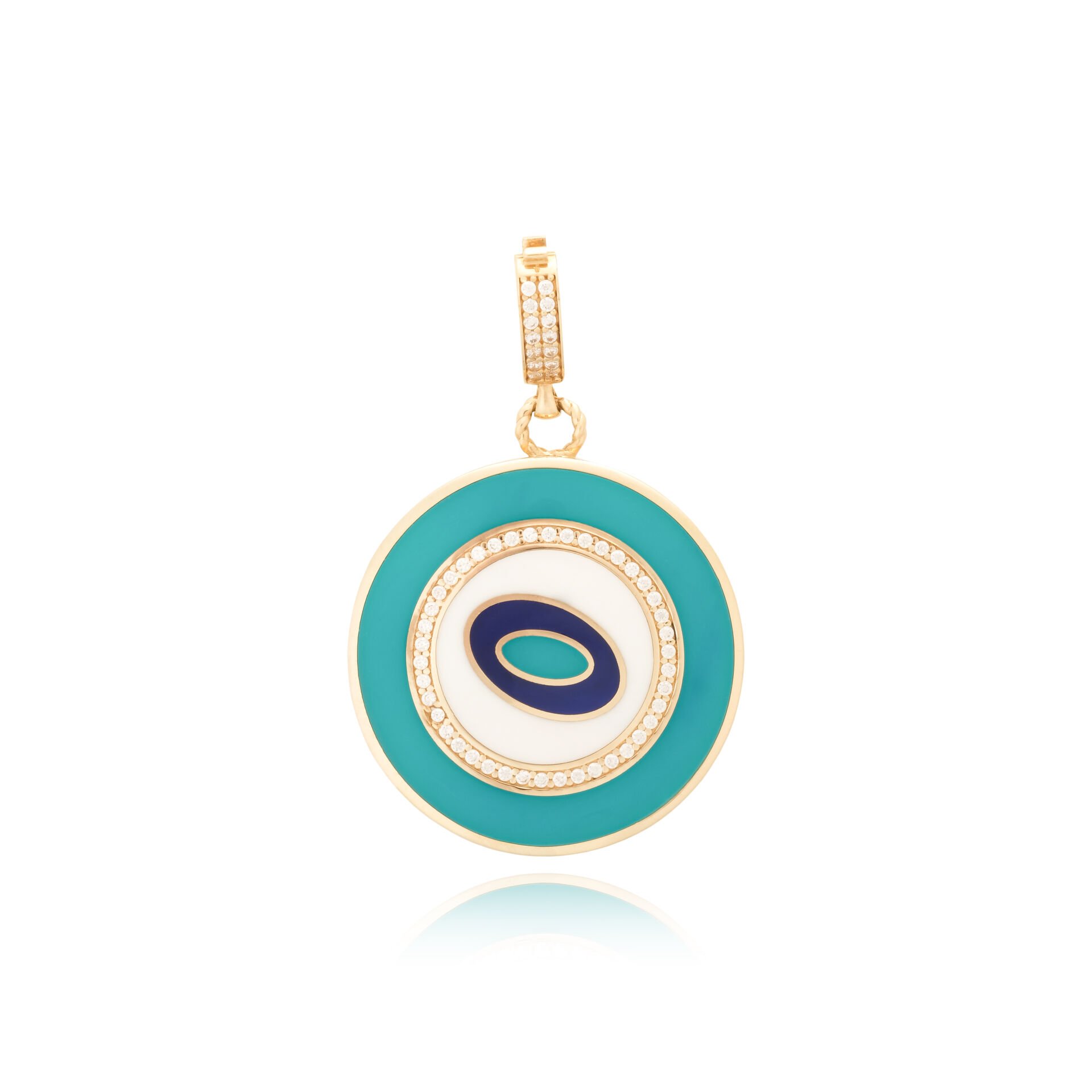 14 Ayar Altın Mineli Nazar Boncuğu Kolye Ucu