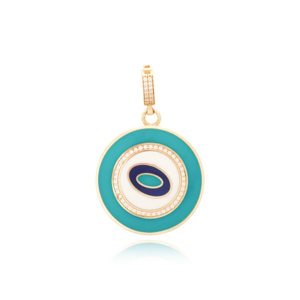 14 Ayar Altın Mineli Nazar Boncuğu Kolye Ucu