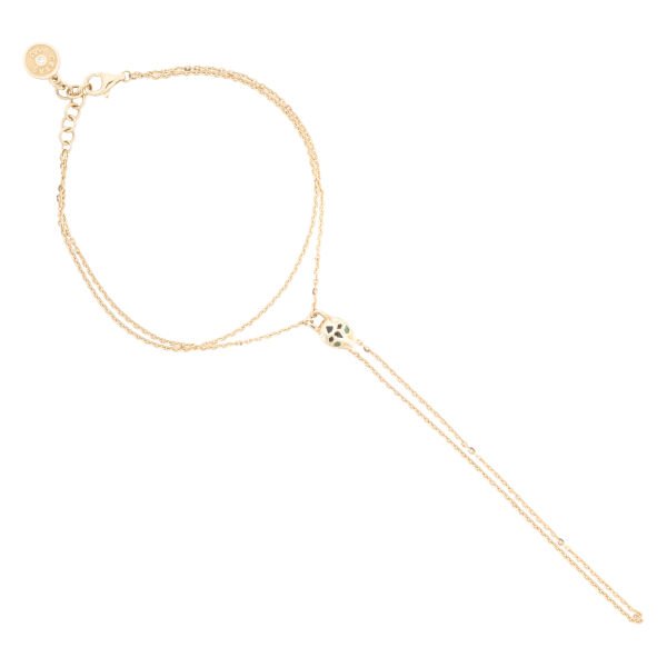 Cetaş 14 Ayar Altın Zümrüt Taşlı Leopar Şahmeran