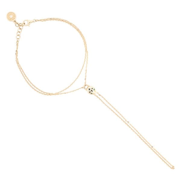 Cetaş 14 Ayar Altın Zümrüt Taşlı Leopar Şahmeran