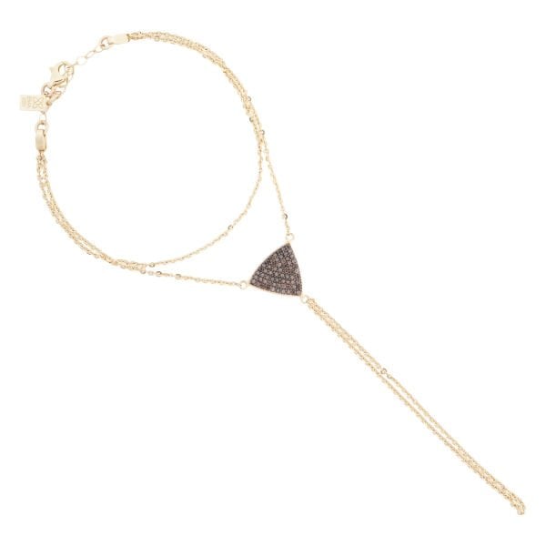 Ema 14 Ayar Altın Oniks Taşlı Üçgen Şahmeran