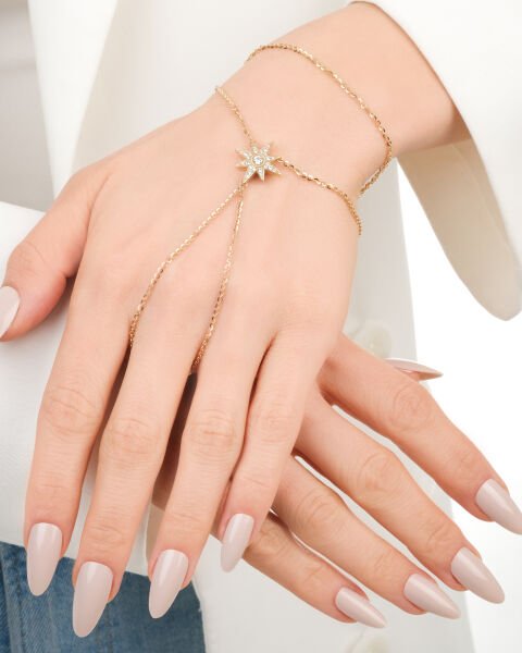 14 Ayar Altın Ema Kutup Yıldızı Taşlı Şahmeran