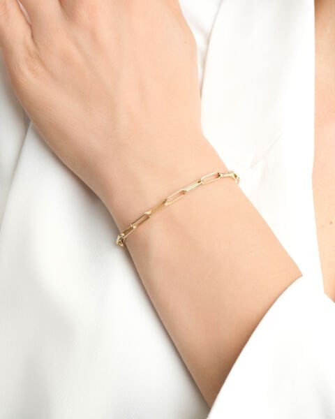 14 Ayar Altın Ataç Model Bileklik – Gemici Kilit Detaylı