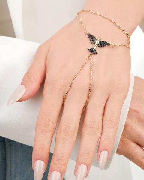 Ema 14 Ayar Altın Oniks Taşlı Anka Kuşu Şahmeran