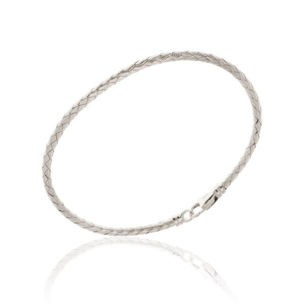 14 Ayar Beyaz Altın Örgü Kelepçe