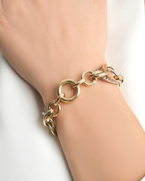 14 Ayar Altın Hallow Bileklik Beyaz Altın Detaylı