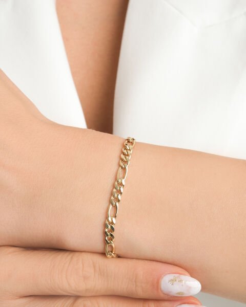 14 Ayar Altın Figaro Zincir Bileklik