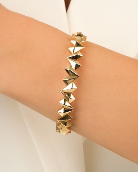 14 Ayar Altın Prizma Kelepçe