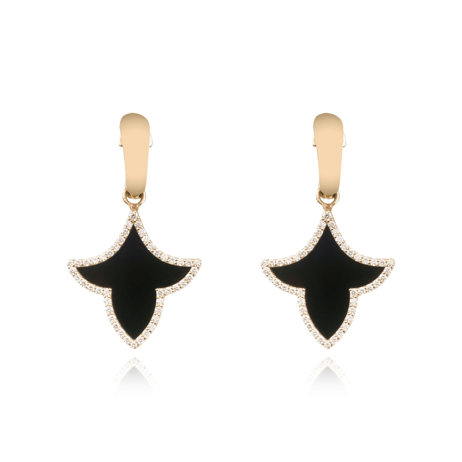 14 Ayar Altın Roberto Bravo Marrakech Oniks & Pırlanta Taşlı Küpe