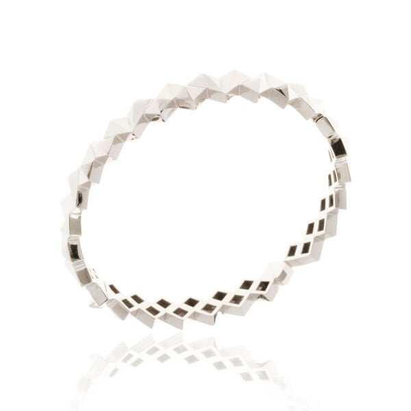 14 Ayar Beyaz Altın Prizma Kelepçe