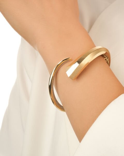 14 Ayar Altın Tasarım Kelepçe